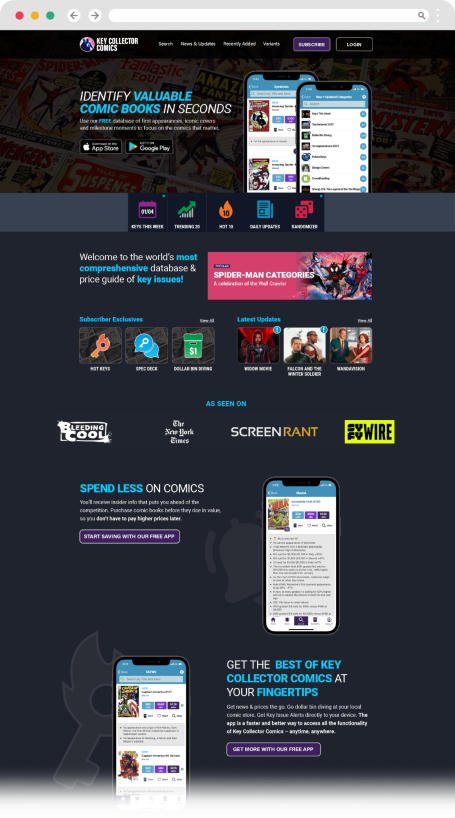 Key Collector Web Site Home Page