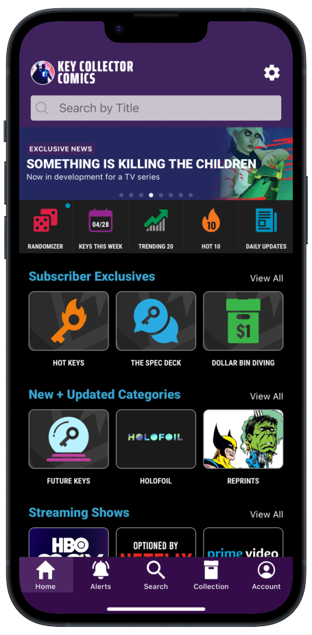Key Collector Comics Home Screen