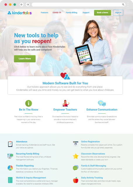 Kindertales Web Site Generation 1